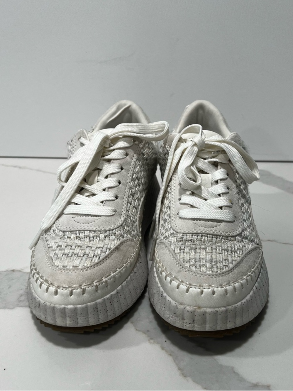 Universal Thread Cream Woven Platform Sneakers